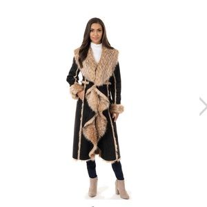 Fabulous Furs Full Length Faux Fur Coat